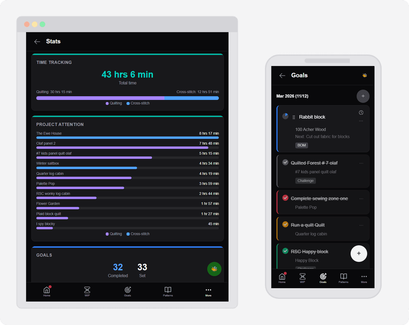 Pattern library and goals dashboard